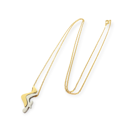 necklace steel gold long chain 242
